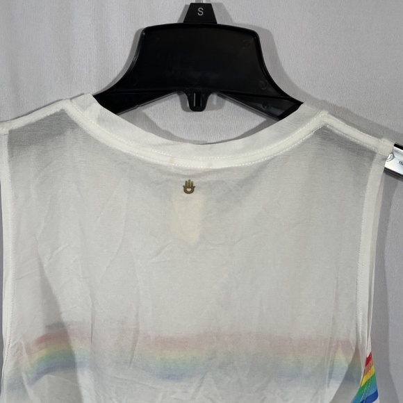 NEW $62 Spiritual Gangster [ Large ] Rainbow Muscle‎ Tank Top in White - Picture 15 of 16